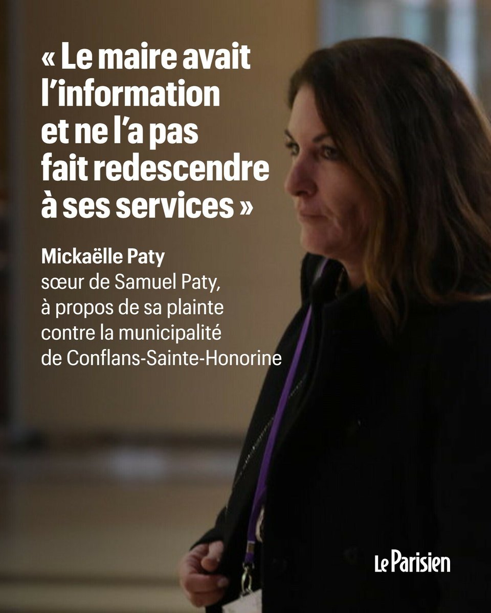 Mickaëlle Paty, la sœur de Samuel, l’enseignant tué devant le collège de Conflans-Sainte-Honorine, a annoncé attaquer en justice la municipalité et les services de l’État, qui portent selon elle une part de responsabilité

Elle nous explique sa démarche ➡️ l.leparisien.fr/NevU