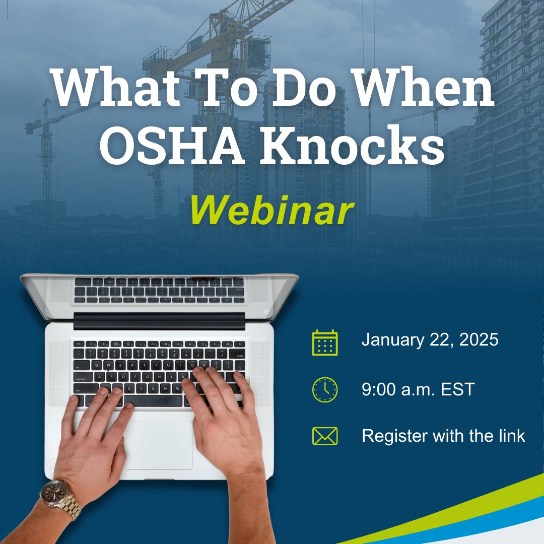 Join our #FreeWebinar next Wednesday to learn the do’s and don’ts of unannounced OSHA workplace inspections.

➡️ Register and secure your spot now: bit.ly/4gZUqZp

#Webinar #RiskMgmt #OSHA #Compliance
