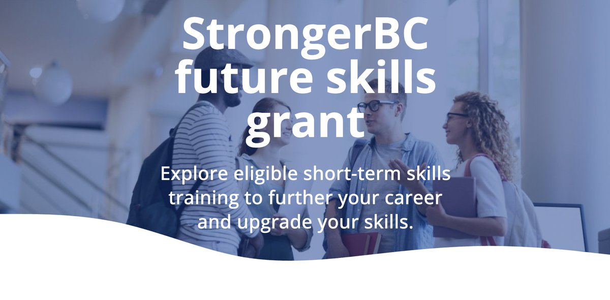 The StrongerBC Future Skills Grant is open to anyone aged 19 and older, regardless of financial need. Get up to $3,500 for short-term skills training at public post-secondary institutions.
educationplannerbc.ca/future-skills-…

#StrongerBC #SkillsTraining #BCEducation
