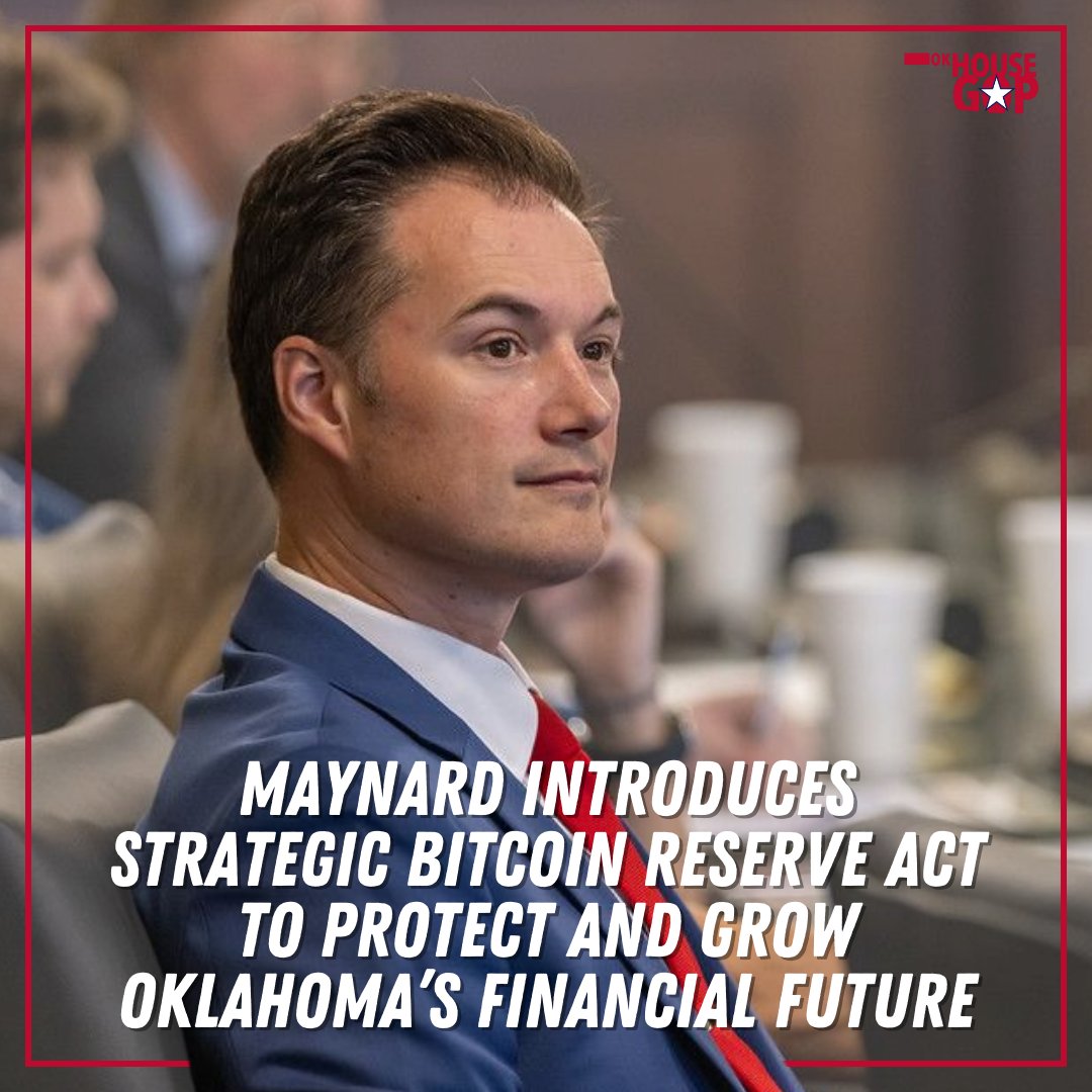 OKHouseGOP's tweet image. Rep. Cody Maynard announced today the introduction of the Strategic Bitcoin Reserve Act, a groundbreaking initiative to position Oklahoma as a national leader in embracing sound money principles and cutting-edge fiscal policy. 

Read more: okhouse.gov/posts/news-202… #okleg