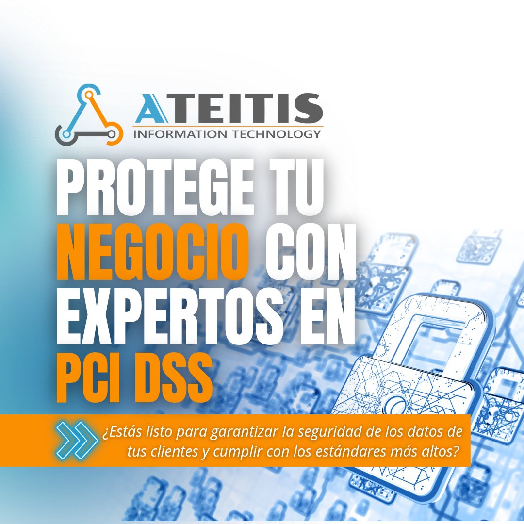 🔒 Protege los datos de tus clientes y fortalece la seguridad de tu negocio 🌐💳

En Ateitis Information Technology somos expertos certificados en PCI DSS (QSA) 🛡️✨.
#ciberseguridad #protecciondedatos #SeguridadDigital #tecnologia
