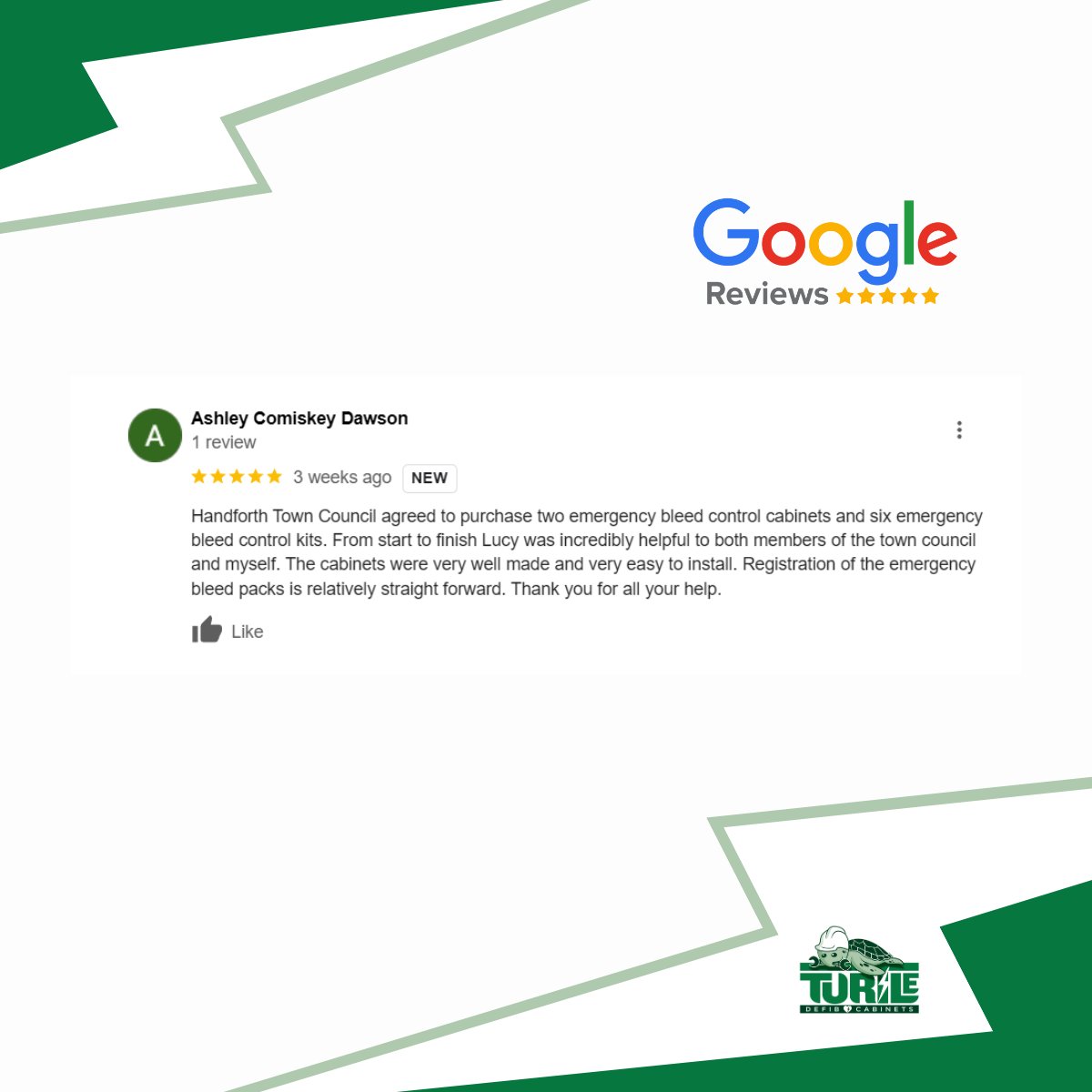 TurtleMedical's tweet photo. Purchased a Turtle
#defibcabinet
#bleedcontrolcabinet or
@TheDanielBaird1 #bleedcontrolkit
❓
Could you please leave a short review on Google Reviews? 👉 https://t.co/99AMqJbG6u
🙏 Thank you in advance & to everyone who’s rated us so far
⭐⭐⭐⭐⭐
We’re proud to have 5 stars! https://t.co/1emPVYqI1H