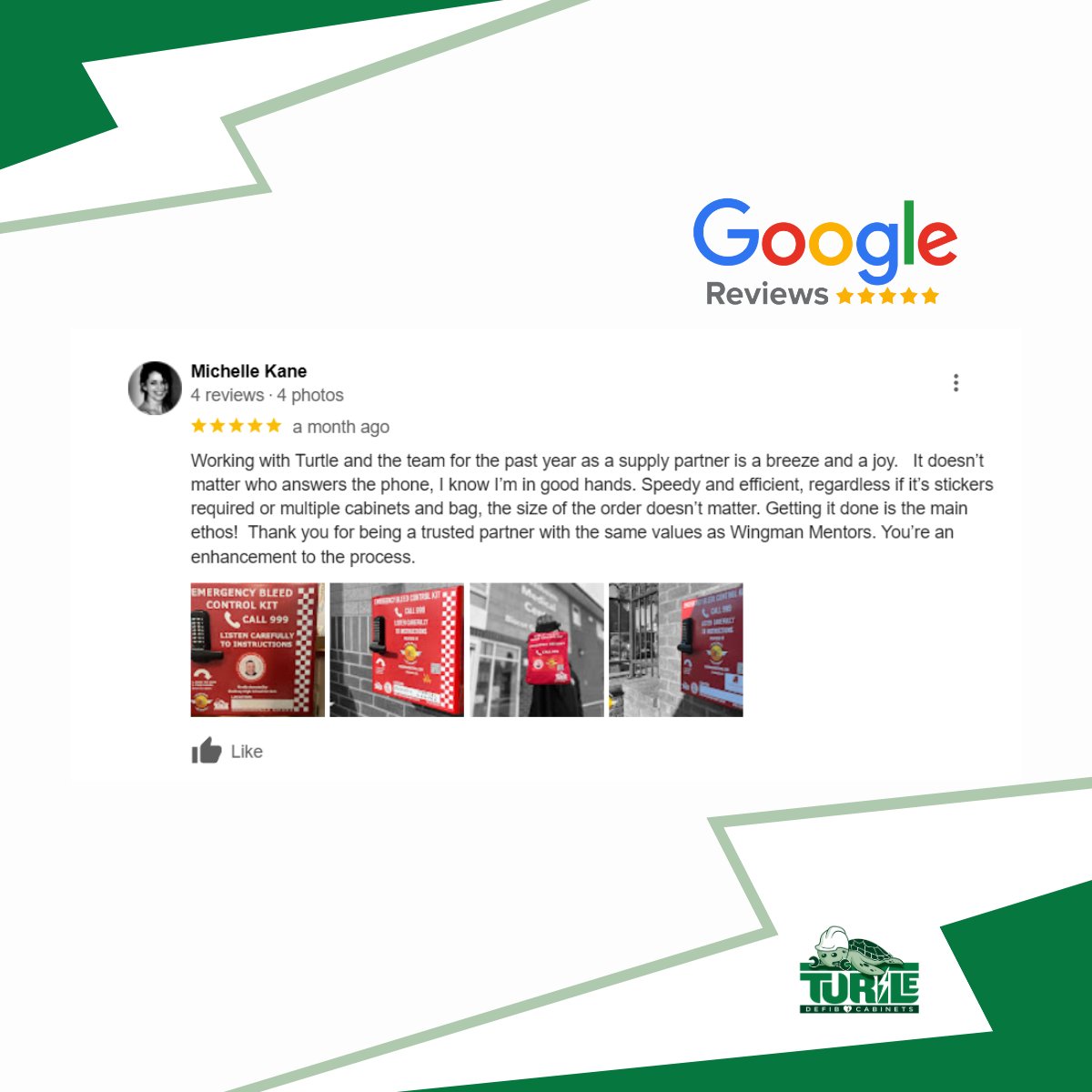 TurtleMedical's tweet photo. Purchased a Turtle
#defibcabinet
#bleedcontrolcabinet or
@TheDanielBaird1 #bleedcontrolkit
❓
Could you please leave a short review on Google Reviews? 👉 https://t.co/99AMqJbG6u
🙏 Thank you in advance & to everyone who’s rated us so far
⭐⭐⭐⭐⭐
We’re proud to have 5 stars! https://t.co/1emPVYqI1H