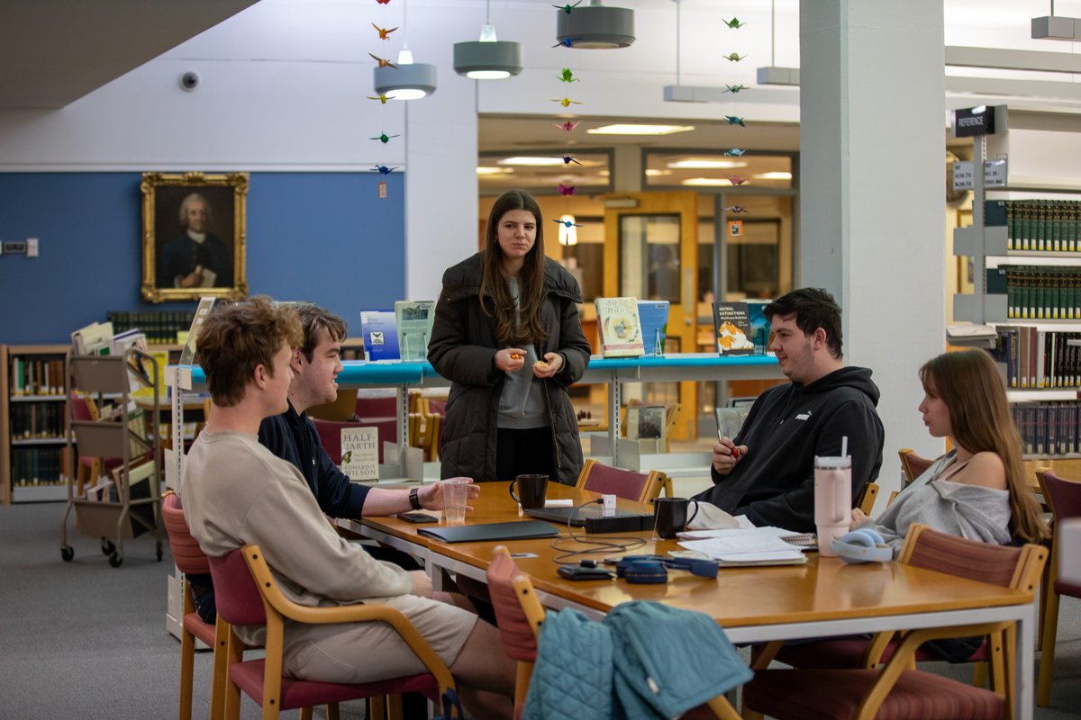 bryn_athyn's tweet photo. Last night was the Long Night Against Procrastination at Swedenborg Library, complete with therapy dogs for stress relief! Good luck on your midterms, lions! 🦁 https://t.co/cGpLfYFFiD