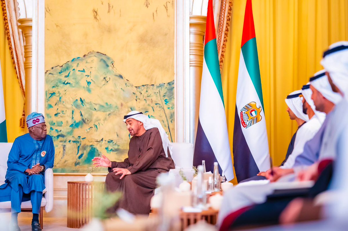 PBATMediaCentre's tweet photo. President @officialABAT met with the President of the United Arab Emirates, Sheikh Mohamed bin Zayed Al Nahyan in Abu Dhabi as both country looks to further strengthen bilateral ties.
#PBATInUAE https://t.co/HwbxcTLkDZ