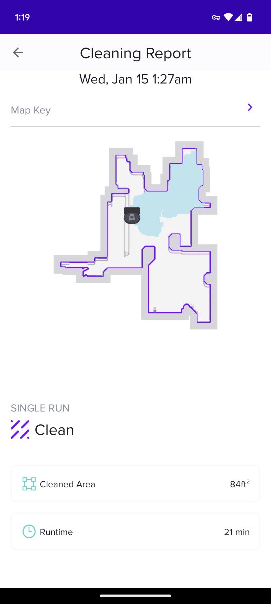 WoodMillCreate's tweet photo. @SharkNinja what's going on with the Shark. It will not do the whole floor. This map isn't even complete. It won't even explore the entire floor. And 21 minutes runtime is really optimistic. It only ran for about 5 minutes. My vac has been broken ever since the last app update. https://t.co/eivZexkp4F