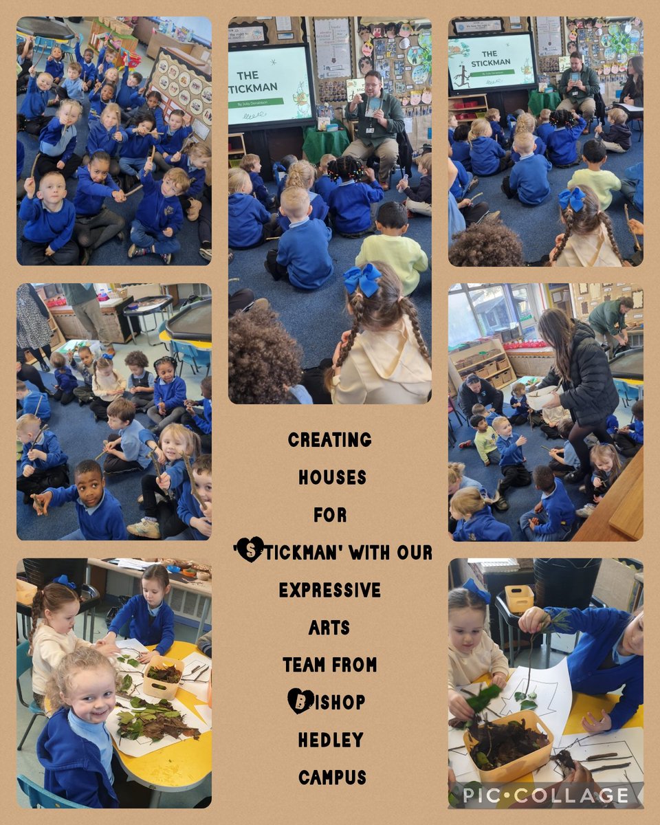 Nursery and Reception loved participating in our Expressive Arts ‘Cynefin’ launch today with Mr Brewer. Diolch yn fawr. The children demonstrated their creative skills by using natural resources to make a home for 'Stickman'. <a href="/BCAcreativearts/">BCA Creative Arts Department</a>