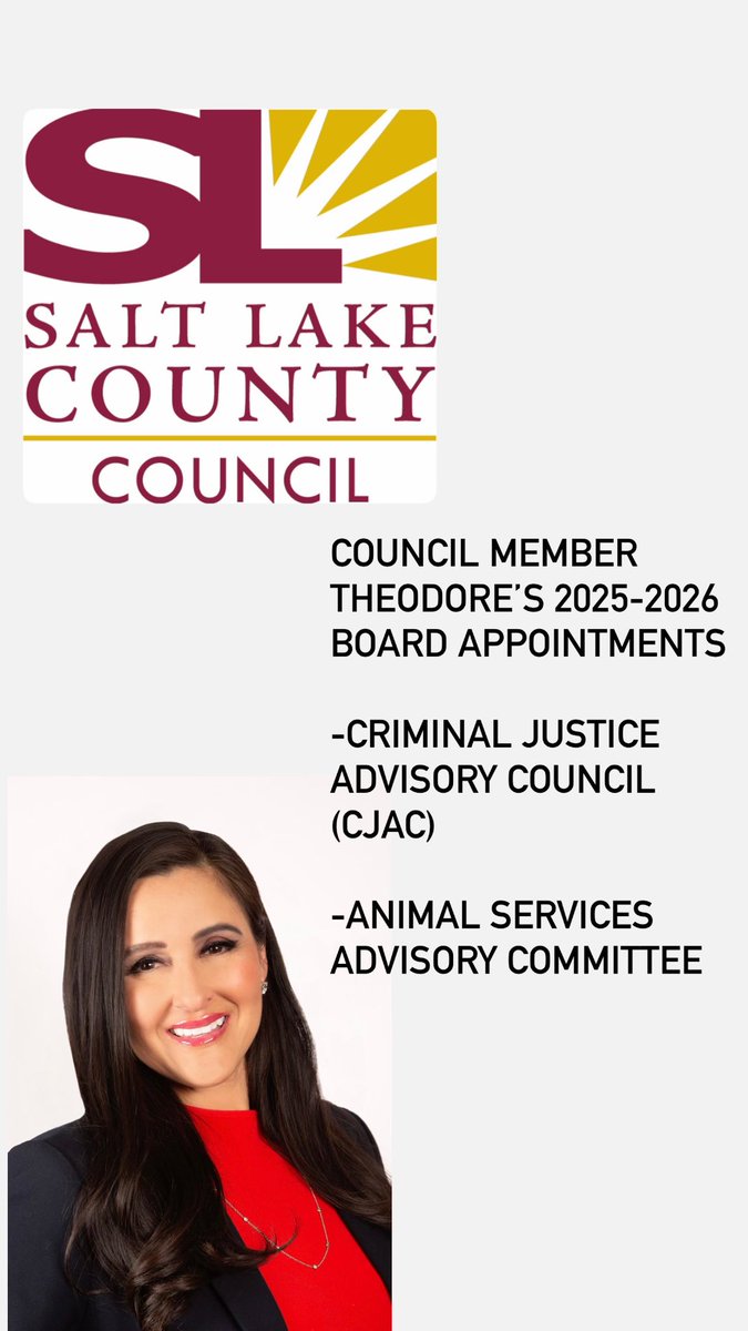 The Salt Lake County Council approved board appointments yesterday in our meeting. I’m excited to serve on these boards!
<a href="/SLCoGov/">Salt Lake County</a> <a href="/SLCo_Council/">Salt Lake County Council</a> #saltlakecounty