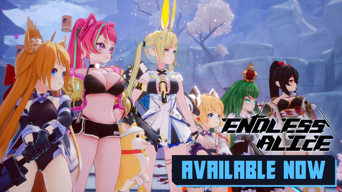 The wait is over: Endless Alice is available now in Early Access!

We can't wait to see your fanart, watch your streams, &amp; hear about your time on the battlefields.

We hope you'll have fun, and from the bottom of our hearts: THANK YOU!
#indiegame #roguelite #anime