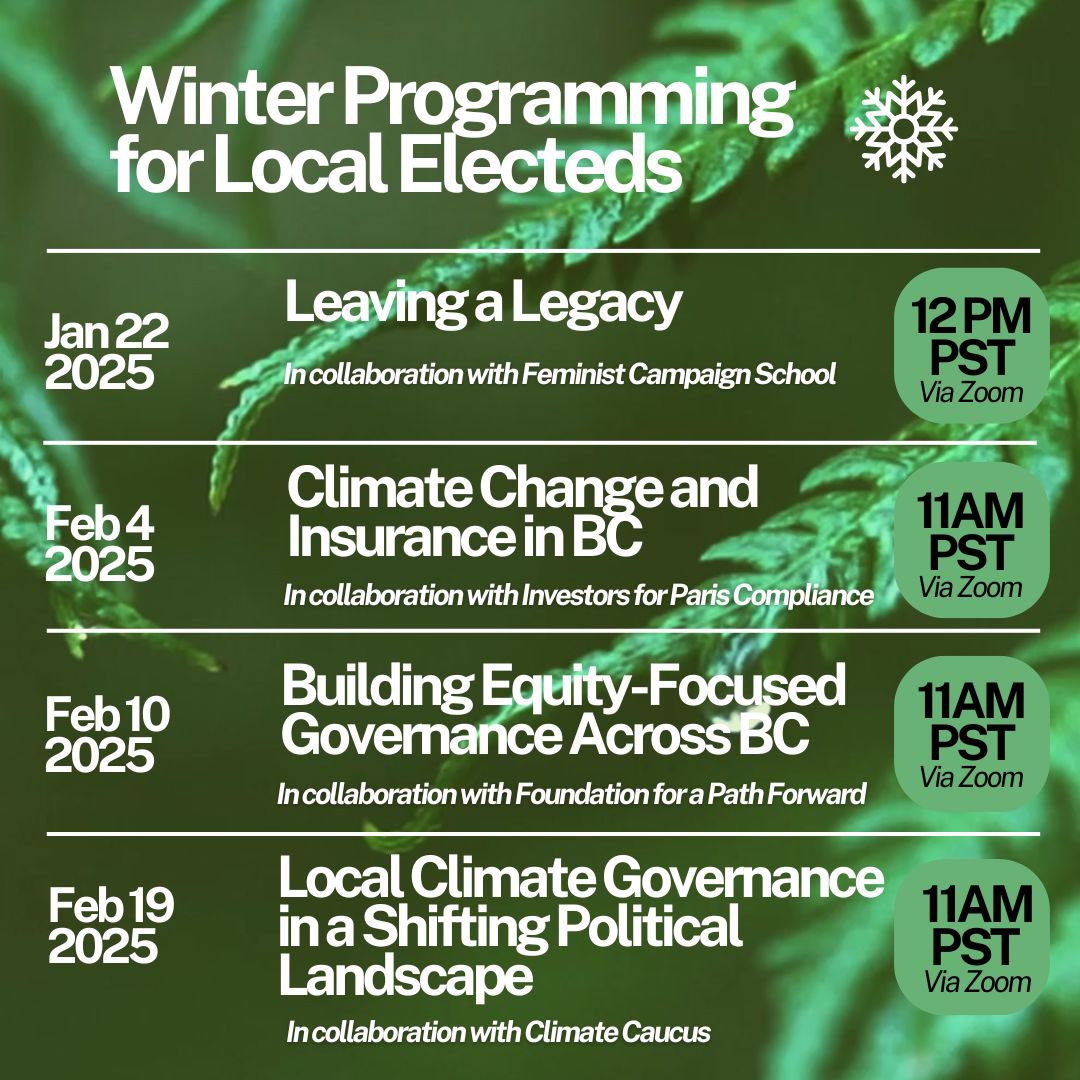 We're excited to announce our virtual winter programming for local electeds. Start your year informed and connected with timely lunch &amp; learn discussions.  We've partnered with an inspiring line-up of organizers, experts, thinkers, and local electeds who are doing