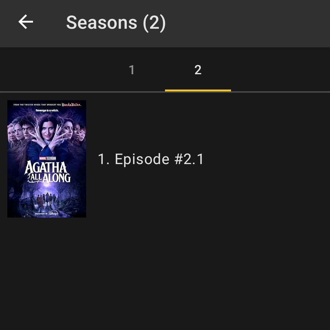 hahnupdates's tweet photo. It's been delusional all along? IMDb is showing a hint of a second season for Agatha All Along! https://t.co/AKEJREu9Xf