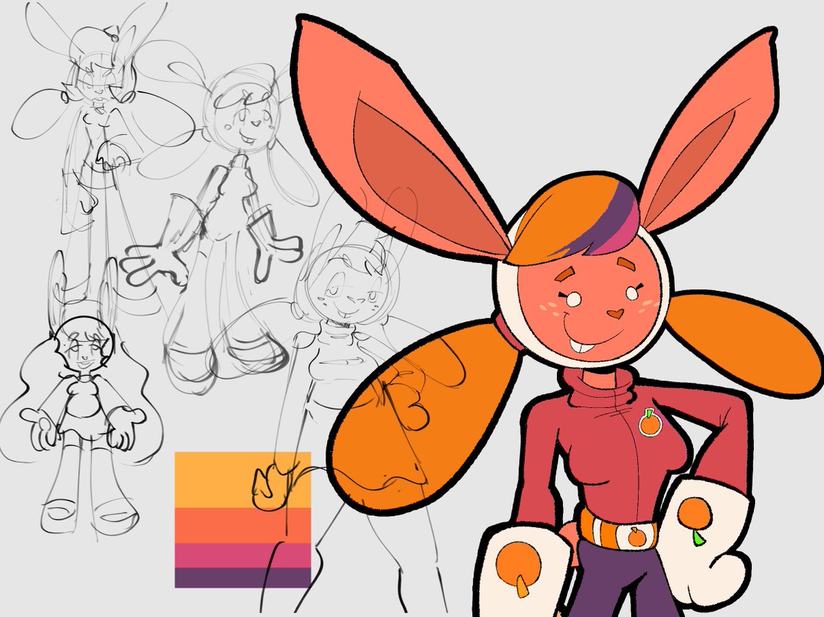 Leo_Winter_'s tweet photo. Additional sketches of Tangerine before her final design https://t.co/3aF12GxS9n