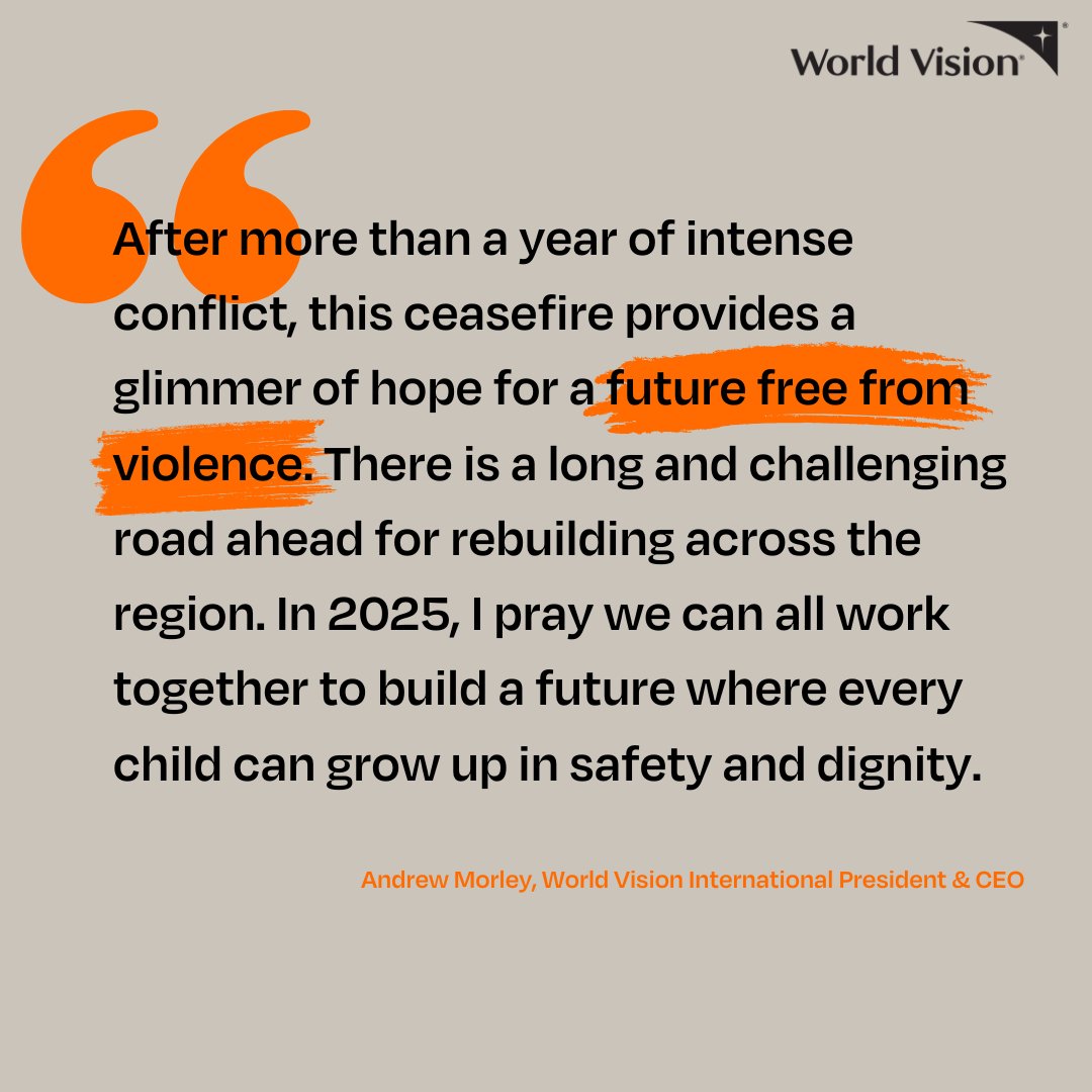 After 15 months of devastating conflict, we welcome the #ceasefire in #Gaza, offering hope for a future free from violence.  It continues to be crucial that aid reaches those most in need. Children must be protected, and humanitarian access must be prioritized. #GazaCeasefire