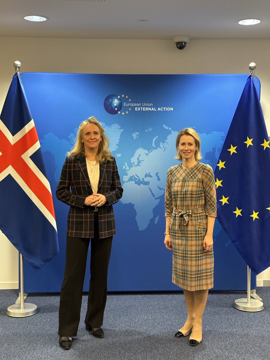 Þorgerður Katrín Gunnarsdóttir (@thorgkatrin) on Twitter photo Met with <a href="/kajakallas/">Kaja Kallas</a> in Brussels today where we had important talks on cont. support for 🇺🇦, the dire situation in the Middle East & transatlantic relations. We also discussed the EEA Agreement, our shared common security interests & 🇮🇸's place in Europe as we move forward. Met with <a href="/kajakallas/">Kaja Kallas</a> in Brussels today where we had important talks on cont. support for 🇺🇦, the dire situation in the Middle East & transatlantic relations. We also discussed the EEA Agreement, our shared common security interests & 🇮🇸's place in Europe as we move forward.