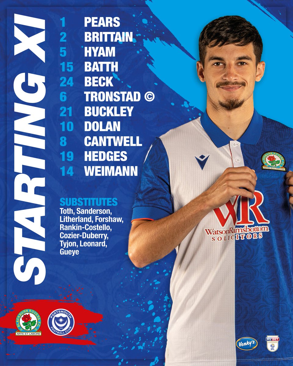 Rovers's tweet photo. 🔢 The team news is in...

3⃣ changes
✅ Aynsley Pears, Tyrhys Dolan and Ryan Hedges back in from the start
🆕 Dion Sanderson and Adam Forshaw on the bench
🤒 Kyle McFadzean (ill) misses out

#ROVvPOR | #Rovers 🔵⚪️ https://t.co/iI0xrLYIyJ