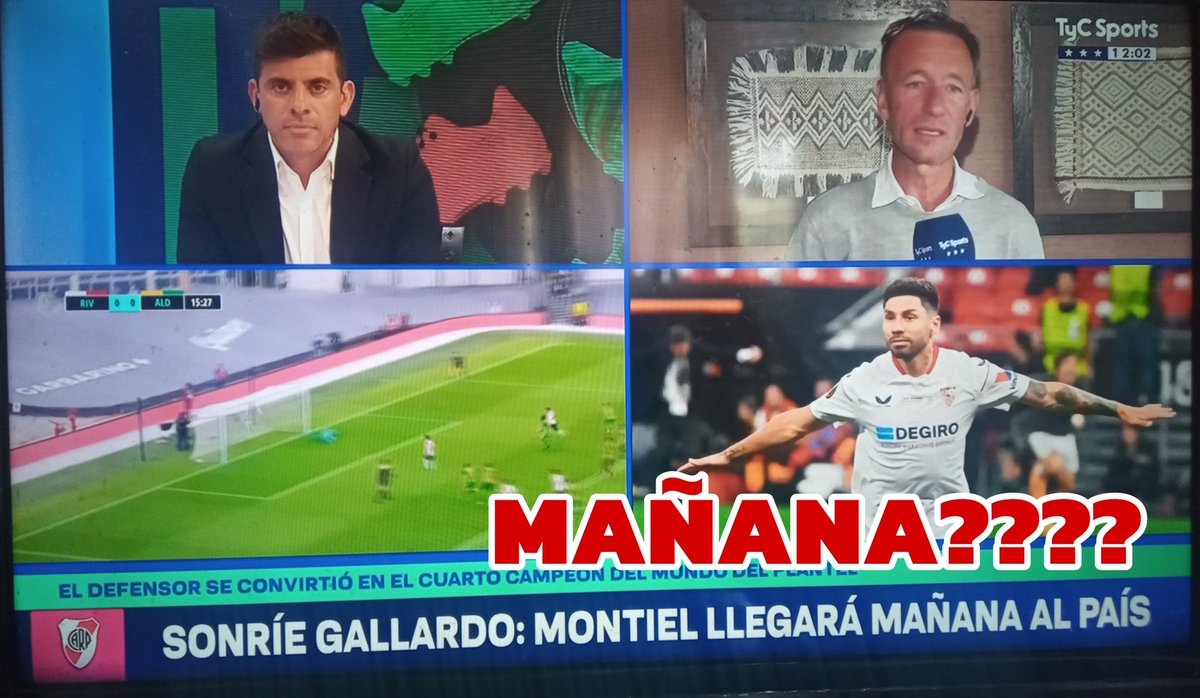 Reporte_Futbol's tweet photo. INSÓLITO 😳

Mientras Gonzalo Montiel estaba llegando al Aeropuerto de Ezeiza 🇦🇷, para TyC Sports “Llega Mañana" 🤦🏽‍♂️

Captura: @MasGrandeRP.
#MercadoDePasesTyC #tycsportsverano https://t.co/jWpszhSm4Y