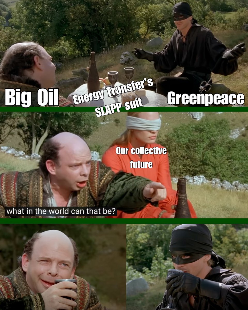 The future of free speech and our ability to fight for climate justice is on the line in what promises to be an epic battle… of wits. Trial is set to start February 24 in North Dakota. 🧵 #PrincessBride #AsYouWish #TrueLove #Inconceivable #WeWillNotBeSilenced