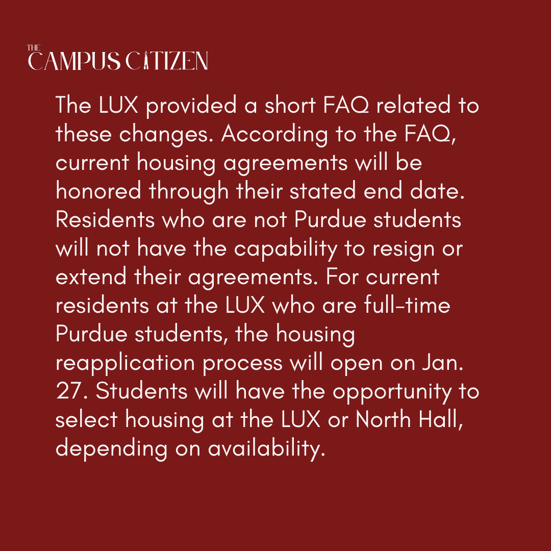 BREAKING: The LUX on Capitol and Purdue University in Indianapolis announce a community-wide partnership. The Campus Citizen will provide more information through a follow-up article.

💬 Let us know in the comments: What do you think of these changes to student housing?