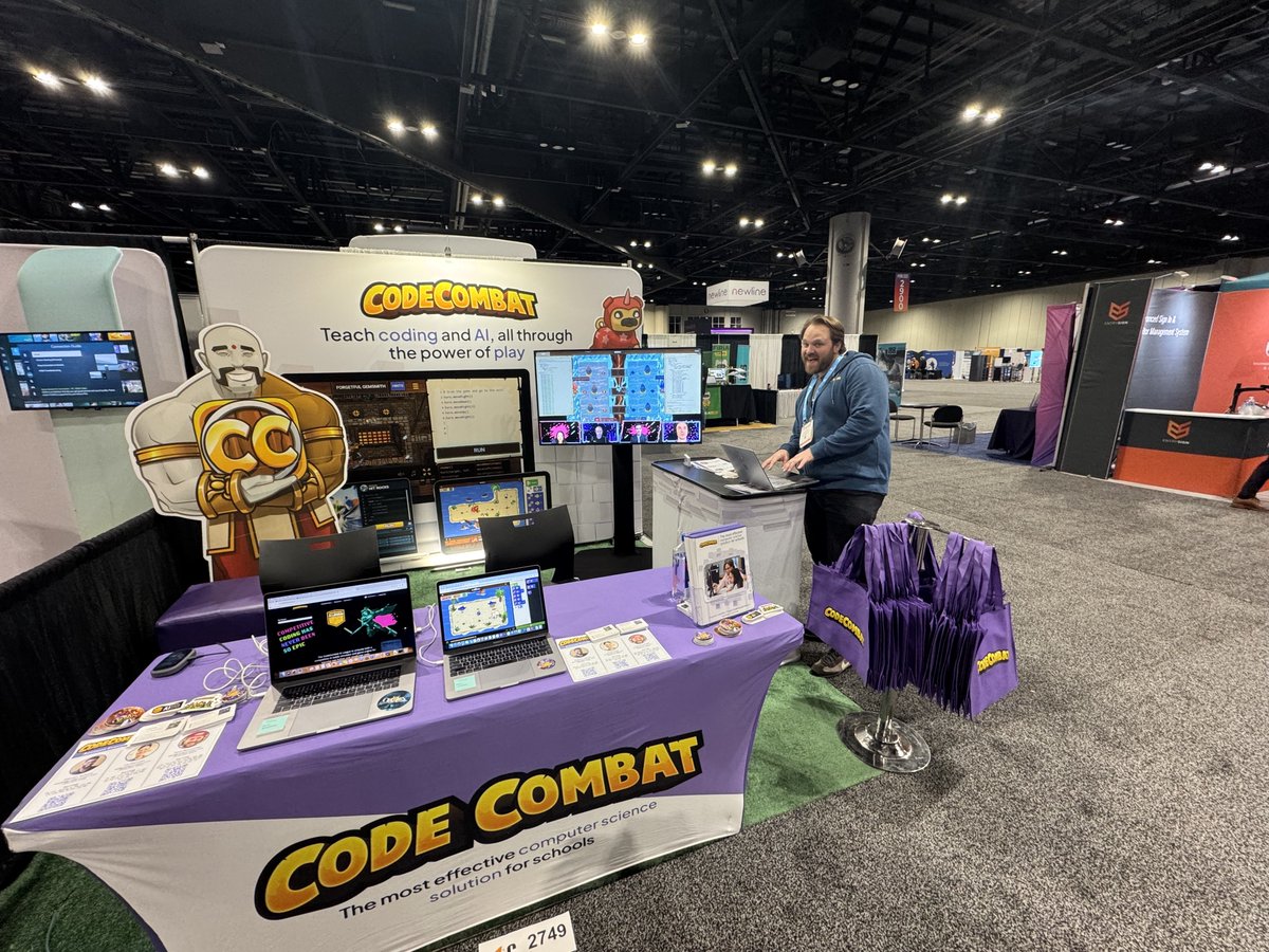 CodeCombat's tweet photo. We're so excited for @fetc! We'll be at booth 2749 near the Tech Theater, showing off our latest AI and coding curricula and handing out some awesome goodies!๐ฅณ
Can't attend? Get your free teacher dashboard: https://t.co/PHxV1Tya7E #FETC #FETC25 #EdTech #CodingSolutions #aieducation #teacher