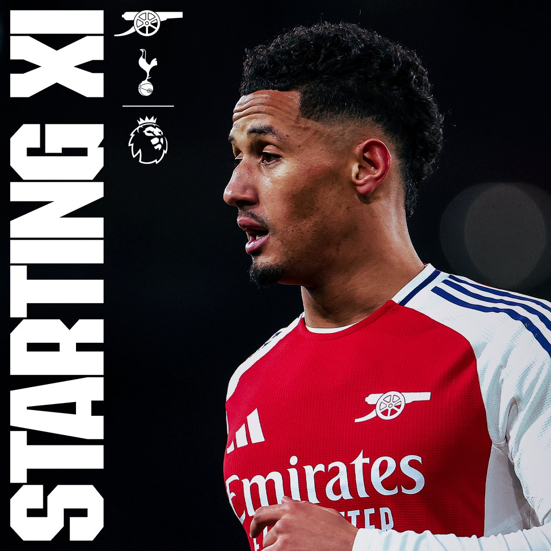 Arsenal's tweet photo. 🔴 𝗧𝗘𝗔𝗠𝙉𝙀𝙒𝙎 ⚪️

🤝 Timber at right-back
⚓️ Rice anchors the midfield
⚡️ Trossard and Sterling on the wings

Seize the opportunity and fight for the badge, Gunners ✊