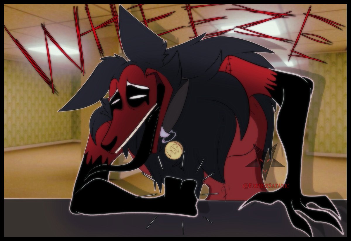 DragulaDraco's tweet photo. "Wheeze meme edit" #Dog #Backrooms #Entity #BackroomsEntity #Meme #WheezeMeme #Furry #Fursona https://t.co/Rs1FM7EA2l