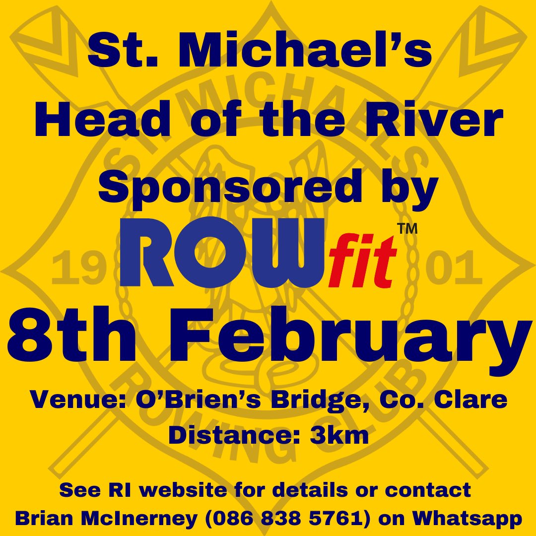 Looking to get into the 2025 racing season? 

St. Michael’s alongside our sponsor ROWfit will be holding our Head of the River on the 8th Feb.

Racing will be held over a 3km course, and will be held as a fixed head, for more details check out the prospectus on the RI website!!