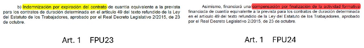 FPUinvestiga's tweet photo. 3. Ya no se habla de indemnización por finalización de contrato... ¡sino de compensación por la actividad formativa! 🤯🤯 https://t.co/x2GXLKTuvm