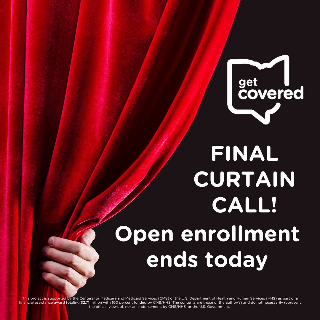 Get Covered Ohio (@getcoveredohio) on Twitter photo The curtains are closing on the 2025 extended open enrollment period for <a href="/HealthCareGov/">HealthCare.gov</a> plans. Today’s your last chance to make sure you have affordable health coverage, no matter what the year ahead brings. Shop at healthcare.gov. Call 833-628-4467 or help. The curtains are closing on the 2025 extended open enrollment period for <a href="/HealthCareGov/">HealthCare.gov</a> plans. Today’s your last chance to make sure you have affordable health coverage, no matter what the year ahead brings. Shop at healthcare.gov. Call 833-628-4467 or help.