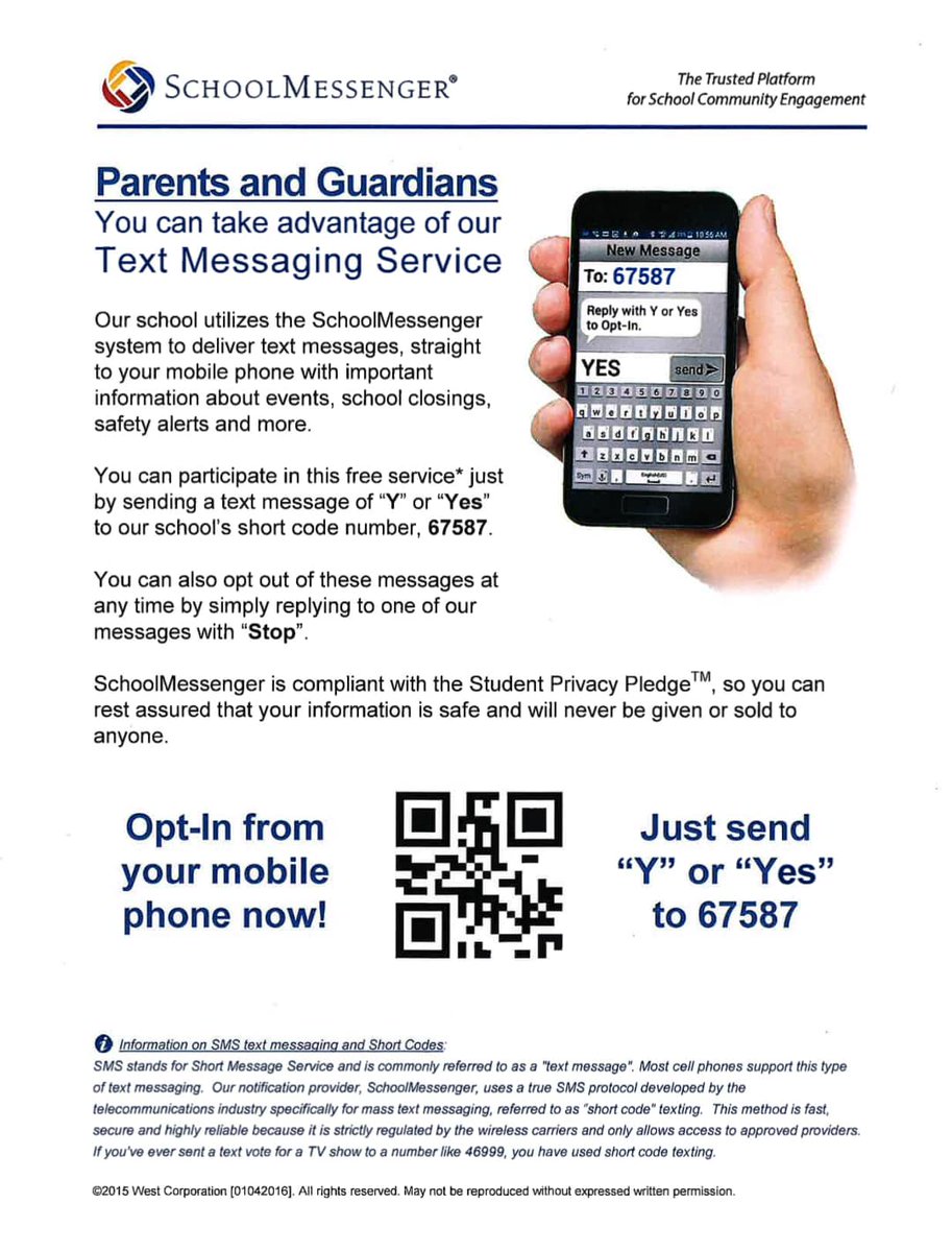 lamarschools's tweet photo. Did you miss or disregard our text notification program enrollment message we sent on Oct 14th? That's okay-- you can just text "Y" or "Yes" to 67587 to opt in. This will provide you important information on school closures and emergencies! We appreciate your participation! https://t.co/Tir1FD3zIF