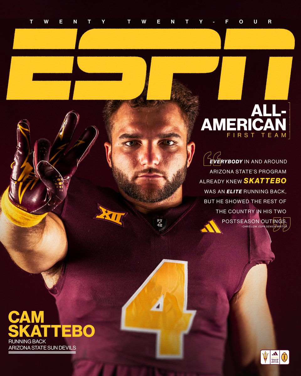 Truly an elite running back. 

Cam Skattebo named to the <a href="/espn/">ESPN</a> All-America First Team ‼️

#ForksUp /// #ActivateTheValley