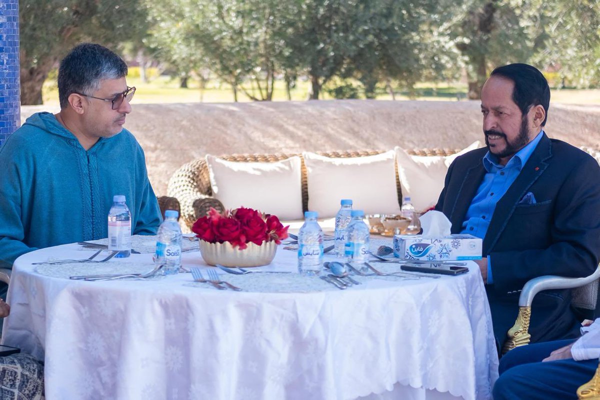 الشيخ مروان بن راشد المعلا في ضيافة معالي الدكتور مانع سعيد العتيبة بمقر إقامته في #المغرب