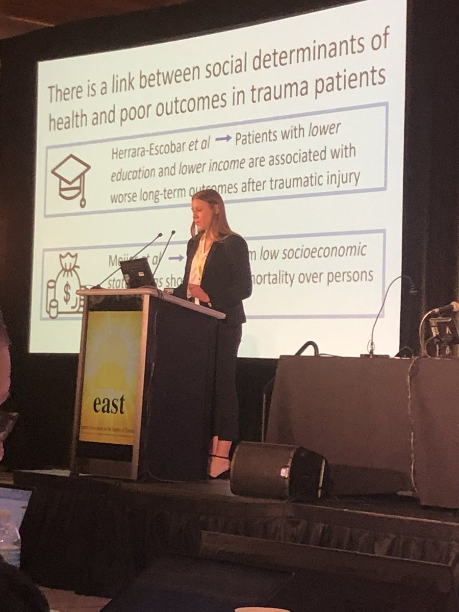 MichaelDaltonMD's tweet photo. Great talk by @CUDeptSurg resident @ltgallag on the intersection of social determinants of health and the physiologic response to injury #EAST2025 https://t.co/p77YtkCEpM