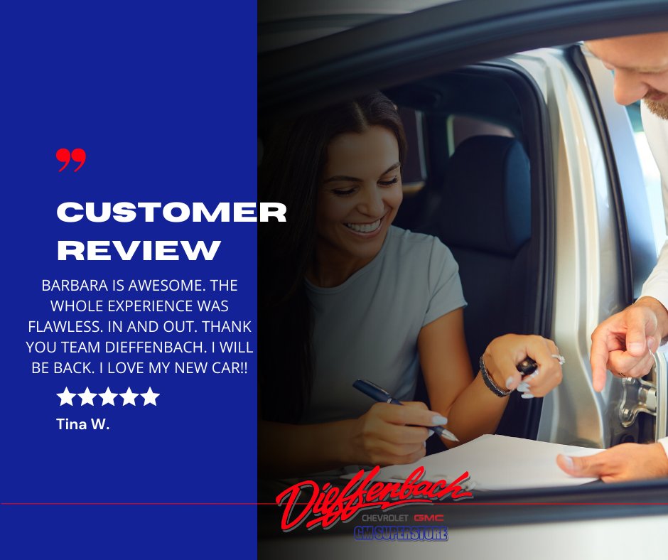 dieffenbach_gm's tweet photo. Thank you so much for the 5 Star Review, Barbara! We can't wait to help you again in the future!

Are you ready to put our customer reviews to the test for yourself?! Shop now! https://t.co/IOOLYl8h3c https://t.co/Rw18ZdXVyk