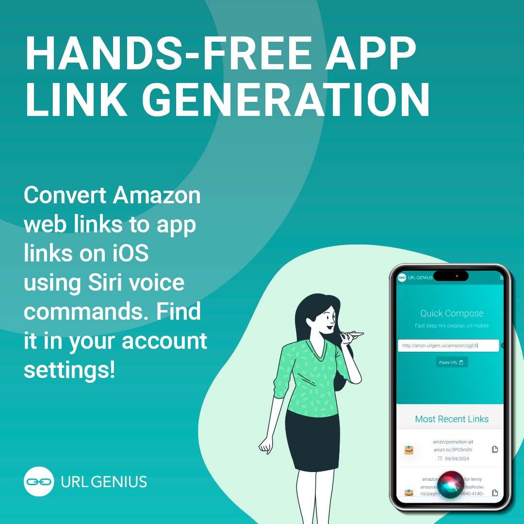 Are you an influencer and a Siri fan? Create app links to marketplaces to Amazon with the URLgenius Siri Shortcut? Your time-saving solution for bulk link creation. 🚀📲

#influencermarketing
#amazoninfluencers