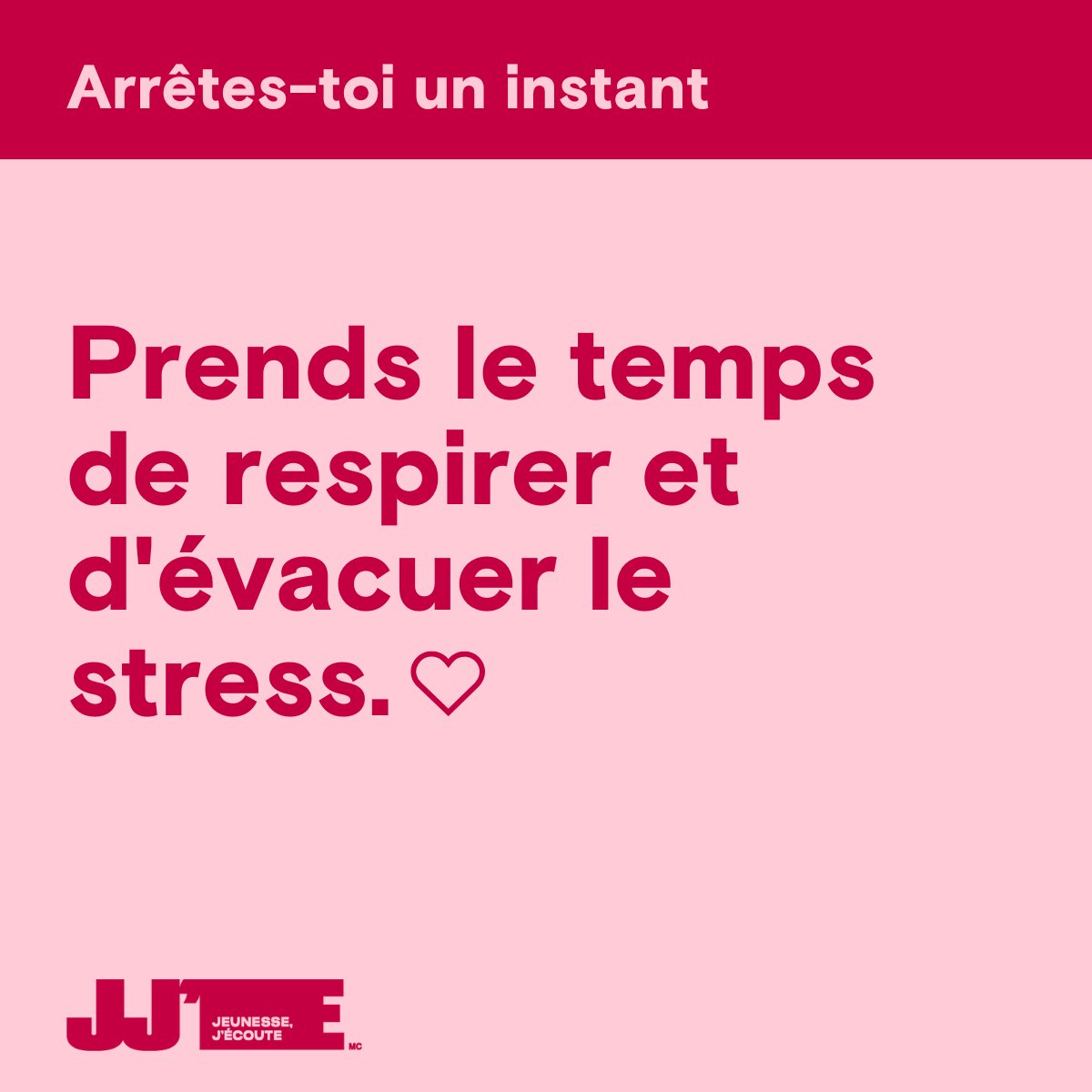 Il peut être facile de se laisser emporter par tout ce qui se passe. Prends le temps de respirer et d'évacuer le stress.