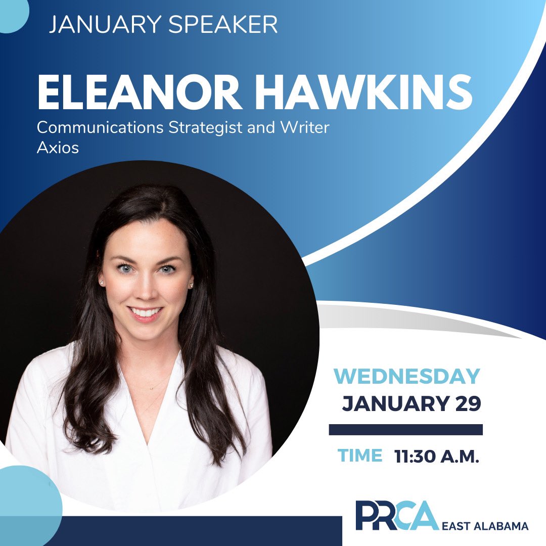 Join us for our first meeting of 2025 as we talk about PR Trends with Eleanor Hawkins! 

Members, check your email to RSVP!