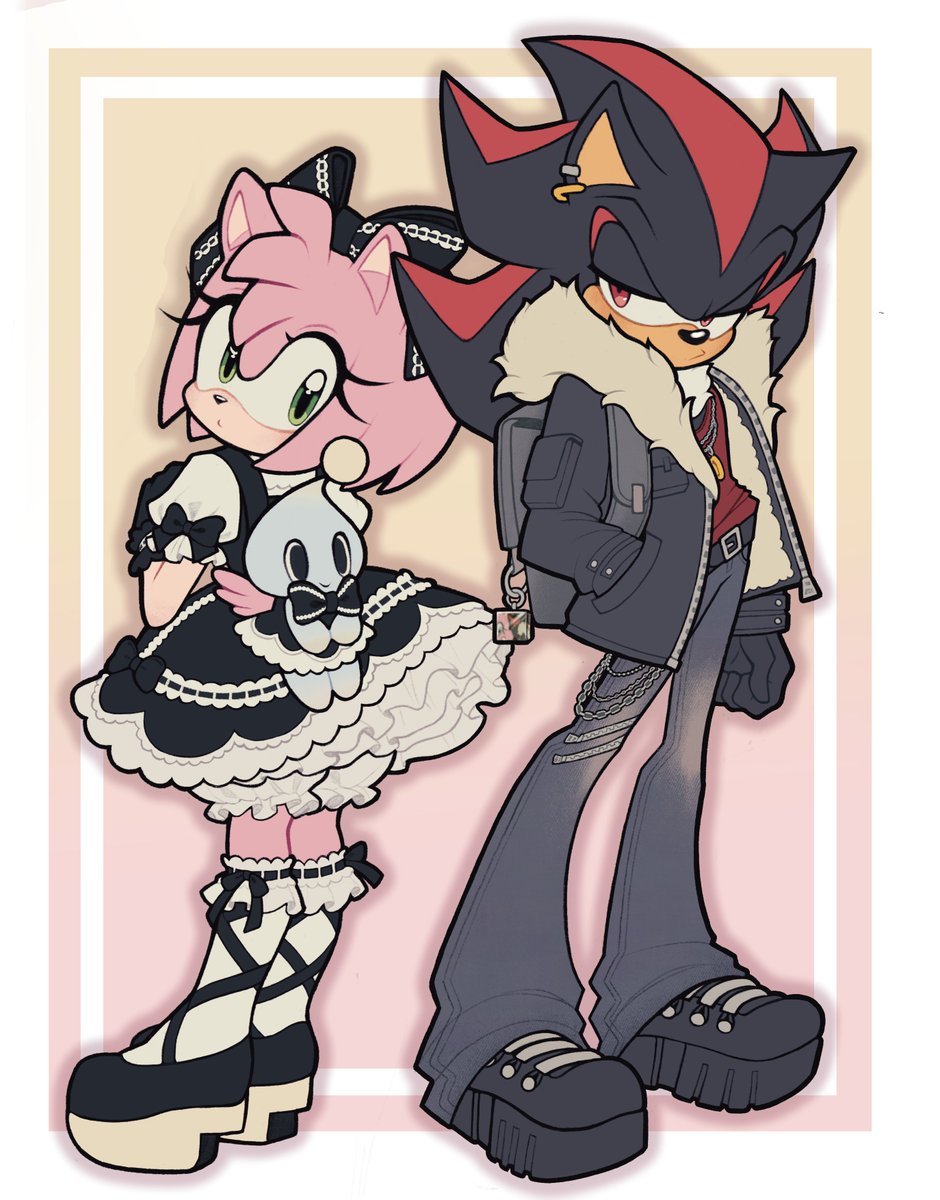 florathemoth's tweet image. Besties~ Amy has convinced Shadow to go shopping~ 🩷🖤
#ShadowTheHedgehog #amyrose