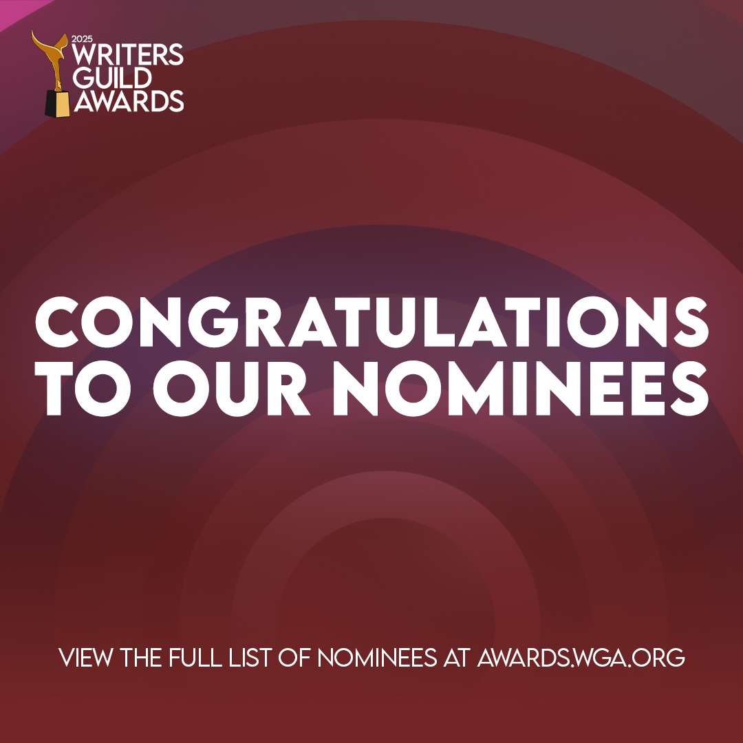 Congratulations to our 2025 Writers Guild Awards Nominees! View the full list of nominations: awards.wga.org/awards/nominee… #WritersGuildAwards