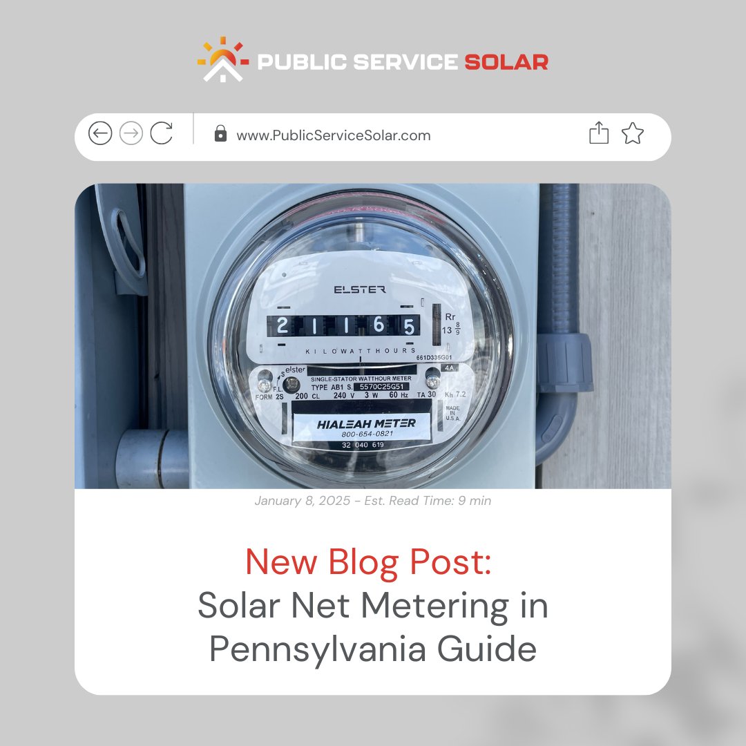 PublicServSolar's tweet photo. What is solar net metering and how does it work?☀️What we call the foundation of solar economics, net metering can pay a homeowner back when their solar system feeds excess energy into the grid.💵 Read more: https://t.co/IC7p5903pj
#netmetering #pasolar https://t.co/j3yWY32C52