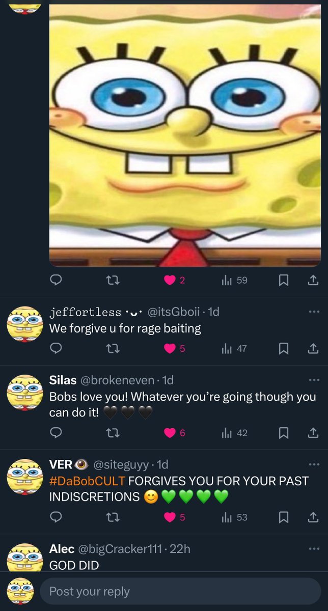 limitlessbur's tweet photo. No disrespecting #DaBobCULT on the TL🤝 https://t.co/8MH0OH5cZx