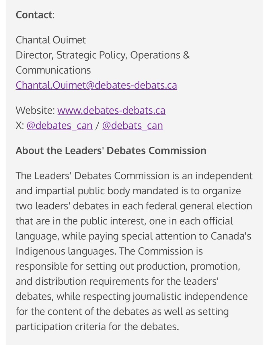 Do something to #LetMaxSpeak! 

Send an email to the Leaders’ Debates Commission to let them know how undemocratic it is for them to be constantly moving the goalpost to make it more difficult for the PPC to qualify for the debates!