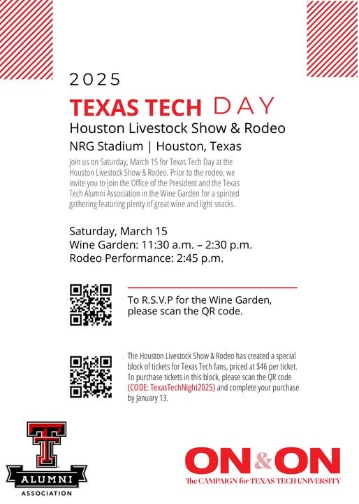 houstonttaa's tweet image. Mark your calendars now for Texas Tech Day at the Houston Rodeo! 🤠