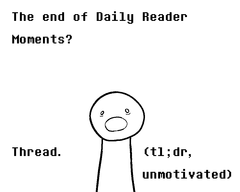 SillyDaily_AIO1's tweet photo. Undaily Reader Moments #???
The end, for now........ (🧵) https://t.co/BsmLrumzXh