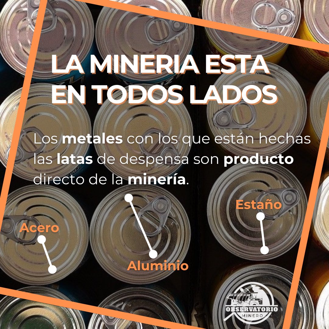 ¿Sabías que las latas de despensa están hechas con metales como acero, aluminio y estaño?
Todos ellos son productos directos de la minería, esenciales para fabricar objetos que usamos a diario.
La minería también forma parte de nuestra vida cotidiana.