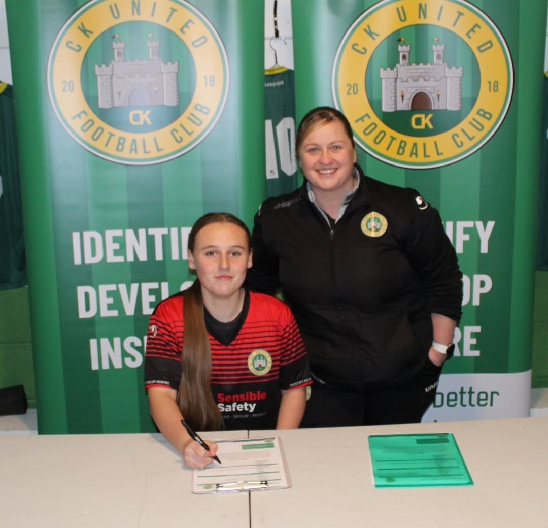 We are pleased to announce that Kayleigh O'Callahan has signed for <a href="/ckutdfc/">CK United</a> U17 LOI side. A massive achievement for Kayleigh who has really put in the effort since joining us a few years ago. We wish Kayleigh the very best of luck in her next adventure in the LOI. Congratulations