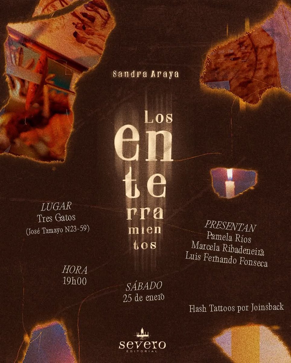Invitados todos y todas.
Tres Gatos
25 de enero
19h00

<a href="/MarRibadeneira/">Marcela</a>
<a href="/cosmonautalibro/">Librería Cosmonauta 🚀</a> 
<a href="/LuifinoFonseca/">LuisFernando Fonseca</a> 
<a href="/dejenlavolver/">miranda priestly de la floresta</a> 
<a href="/faustoriveray/">Fausto Rivera Yánez</a>