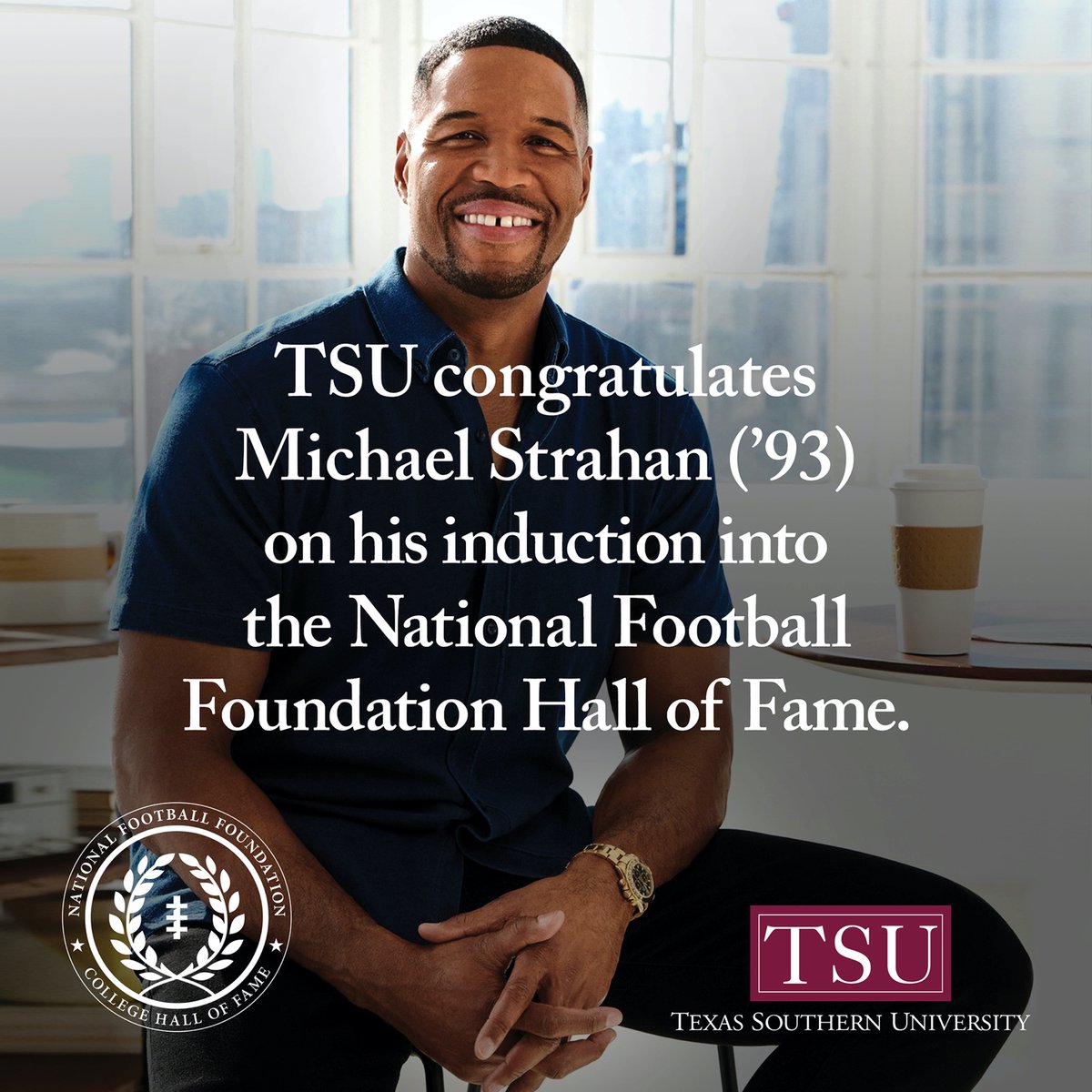 Congratulations to TSU alumnus and legendary Tiger, Michael Strahan, on being inducted into the College Football Hall of Fame! 🏆🎉 From dominating the field at TSU as our all-time sacks leader to making history in the NFL and beyond, Michael continues to inspire greatness.