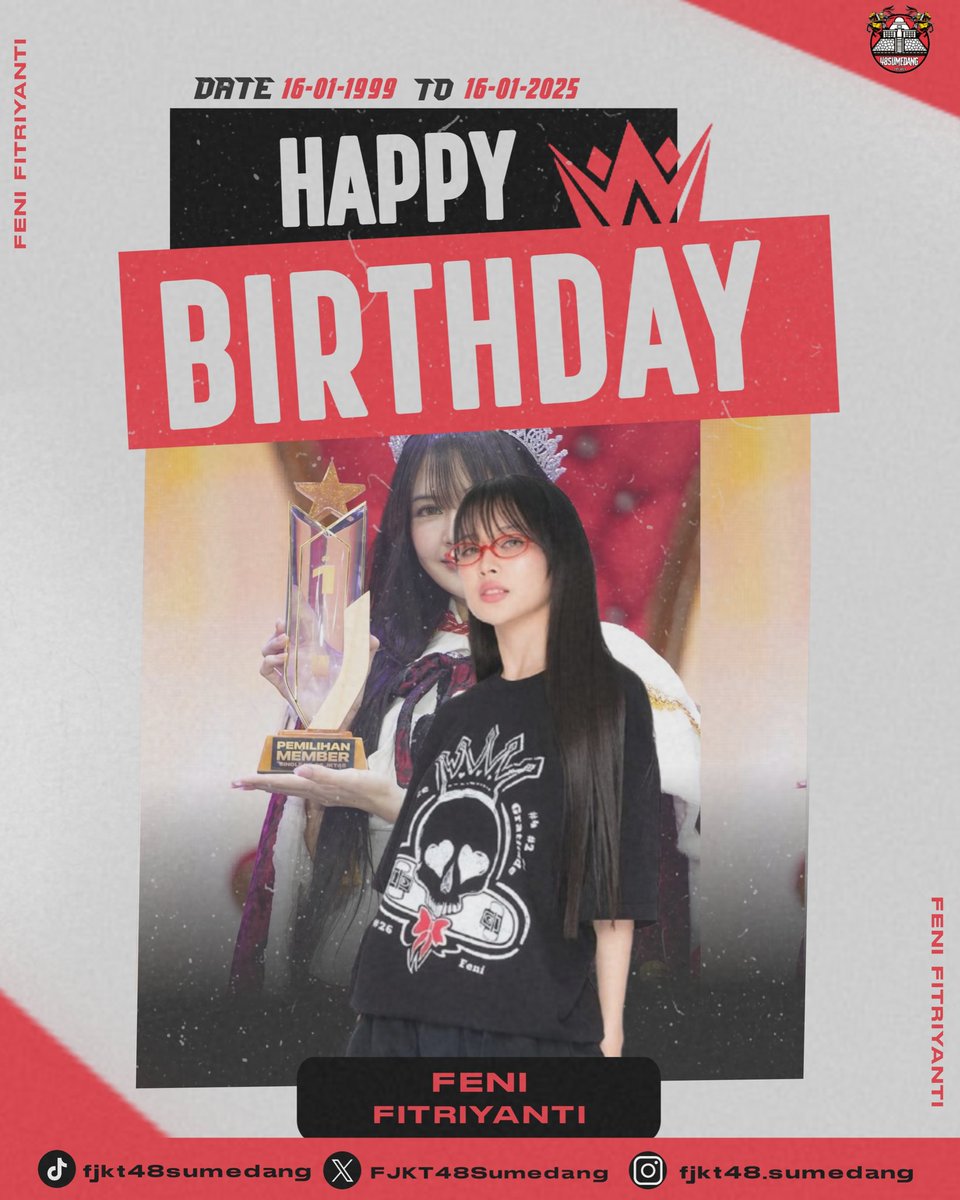 Selamat ulang tahun <a href="/F_FeniJKT48/">Feni Fitriyanti</a>,Semoga di usia ini penuh dengan mimpi yang menjadi kenyataan, setiap langkahmu membawakan cinta dan kebahagiaan, serta momen yang tak akan terlupakan. Teruslah semangat dan buat kami terpesona🥳🥰🤗

#FeniXXVI 
#IdolNoOuja