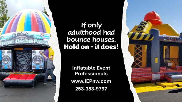 FunWithIEP's tweet image. If only adulthood had bounce houses! Oh wait, it does! Elevate your event with our adult bounce houses! Perfect for parties, team-building, or a good old-fashioned fun day. Let loose, jump high, and relive your childhood – because who says adults can’t bounce too? #BounceIntoFun