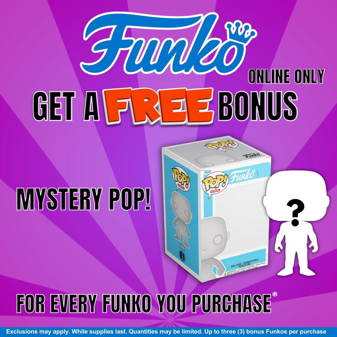 MindGamesUSA's tweet image. 🎉✨ Funko Bonus Mystery Deal is LIVE! ✨🎉
Buy any Funko Pop and get a FREE Bonus Mystery Pop! 🛍️✨ You can collect up to 3 bonus Pops per purchase!
ow.ly/SL3250UHaH8
#FunkoPop #MysteryPop #OnlineDeal #MindGamesandToys